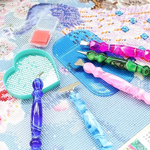 10 Pcs Anti-Slip Tools Sticky Mat for Diamond Painting, 5.6 x 3.3 Inch Universal Gel Pad for Holding Tray 5D Diamond Embroidery Accessories, 8 Colors