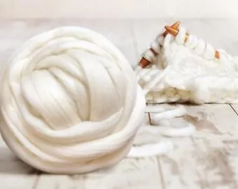 1lb Wool Roving Fiber White, Spinning, Dye,  Super High Quality Soft!