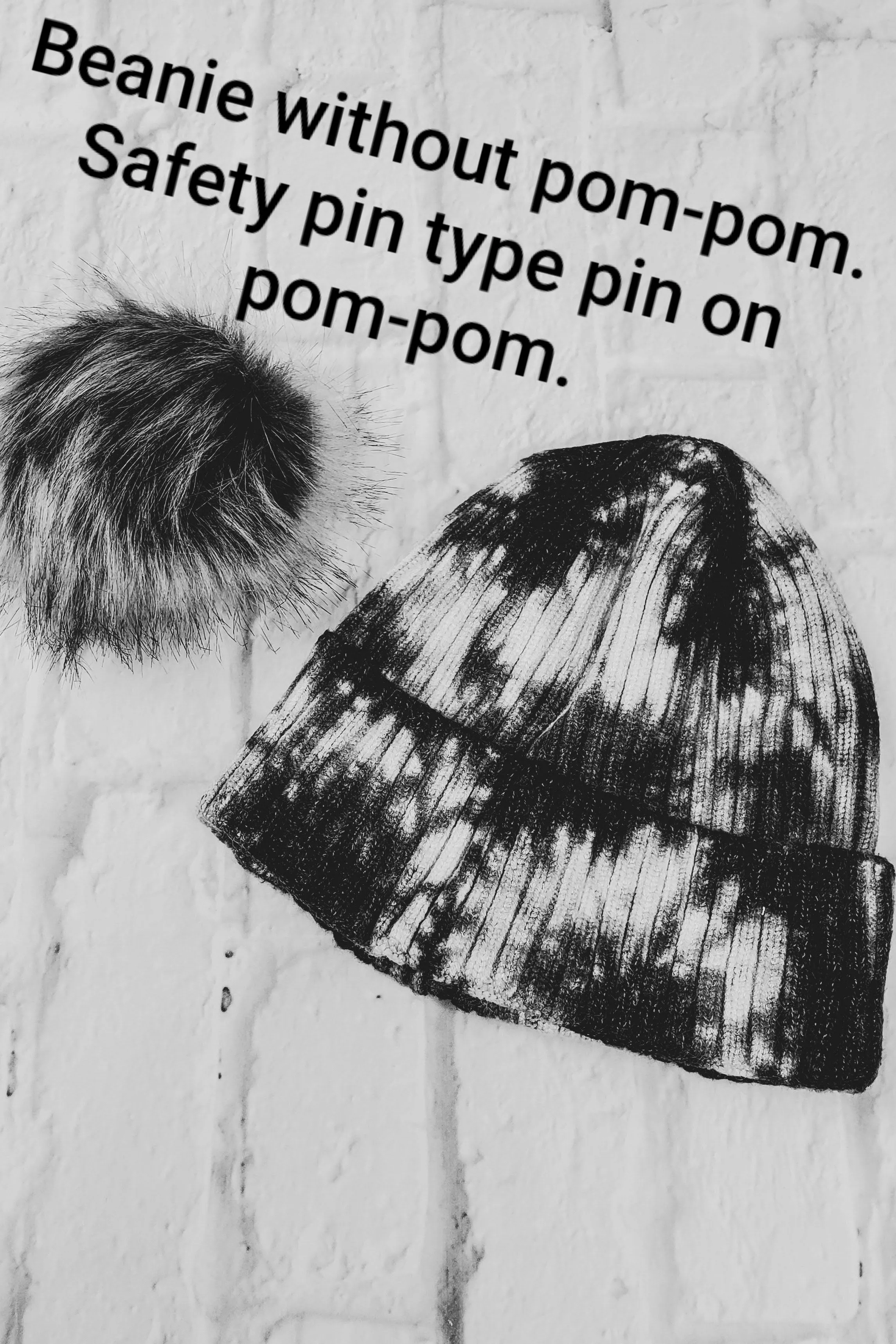 #35 Teal, Pink, Purple Tie-Dye Pom-Pom Beanie
