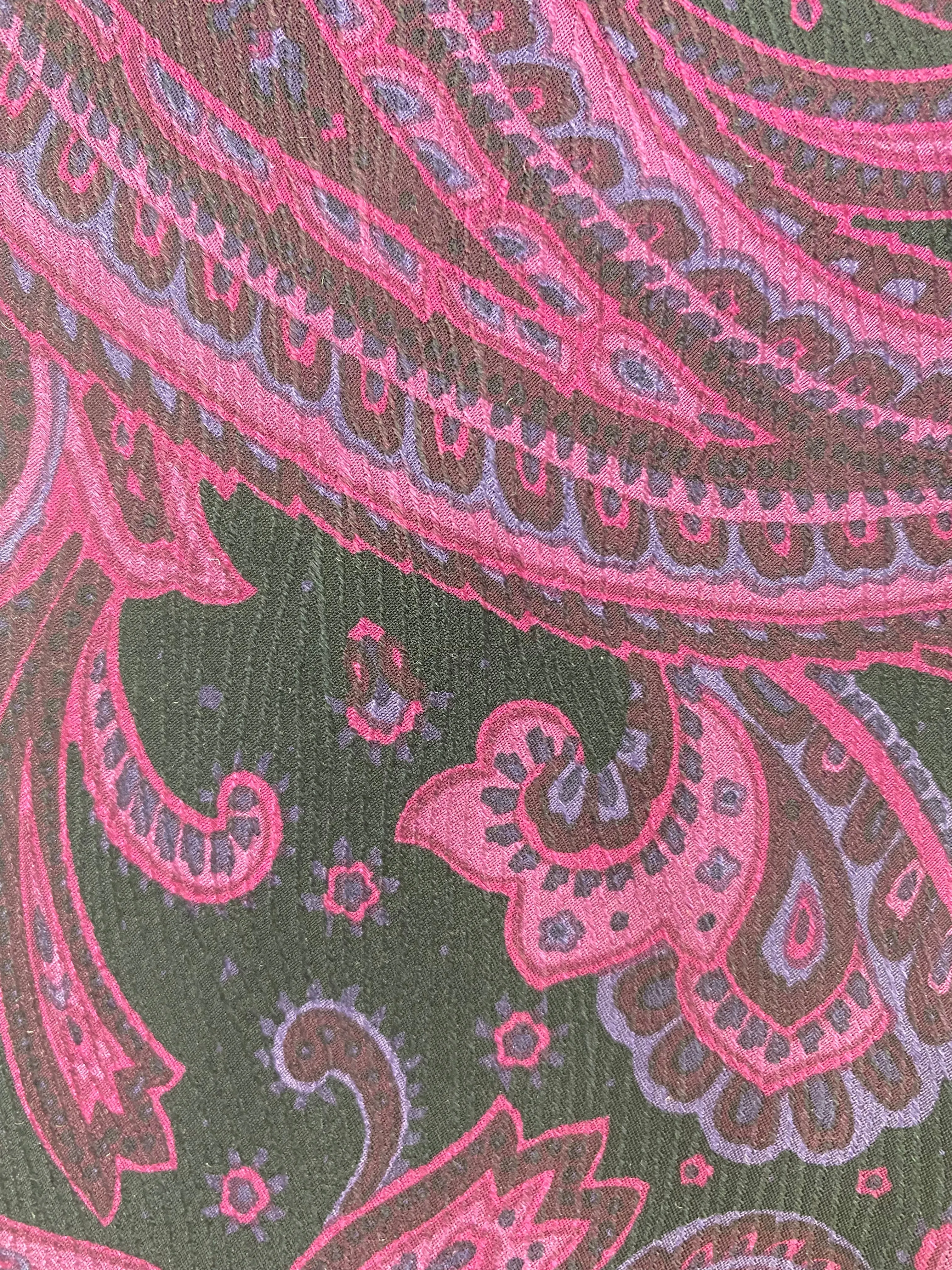 90s Deadstock Silk Necktie, Men's Vintage Purple Paisley Pattern Tie, NOS