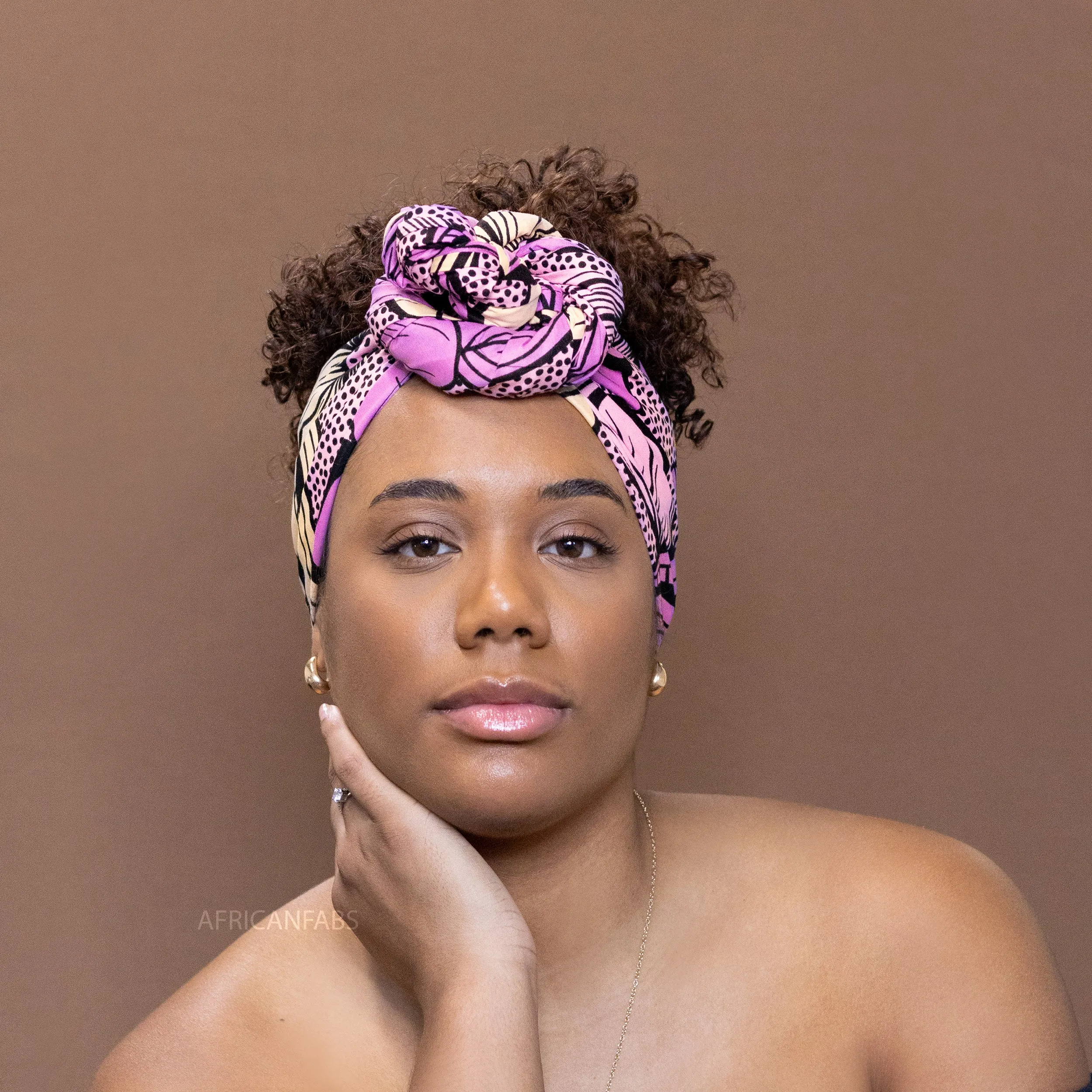 African Purple Big flower headwrap