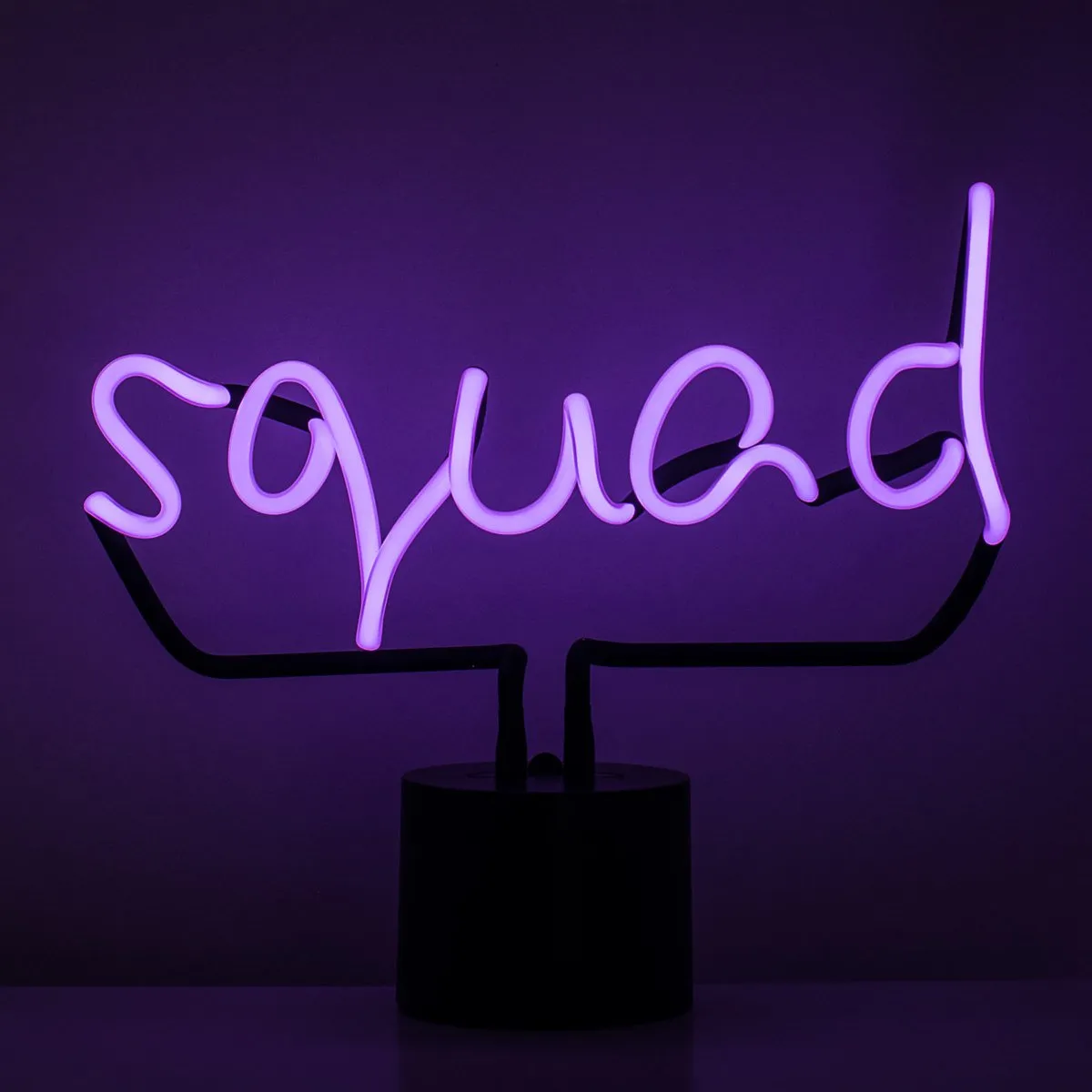 Amped & Co Squad Neon Desk Light, Real Neon, Purple, Large 11x12.2, Home Decor Neon Signs