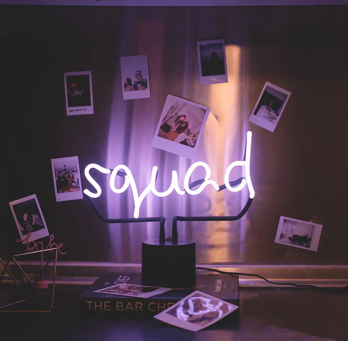 Amped & Co Squad Neon Desk Light, Real Neon, Purple, Large 11x12.2, Home Decor Neon Signs