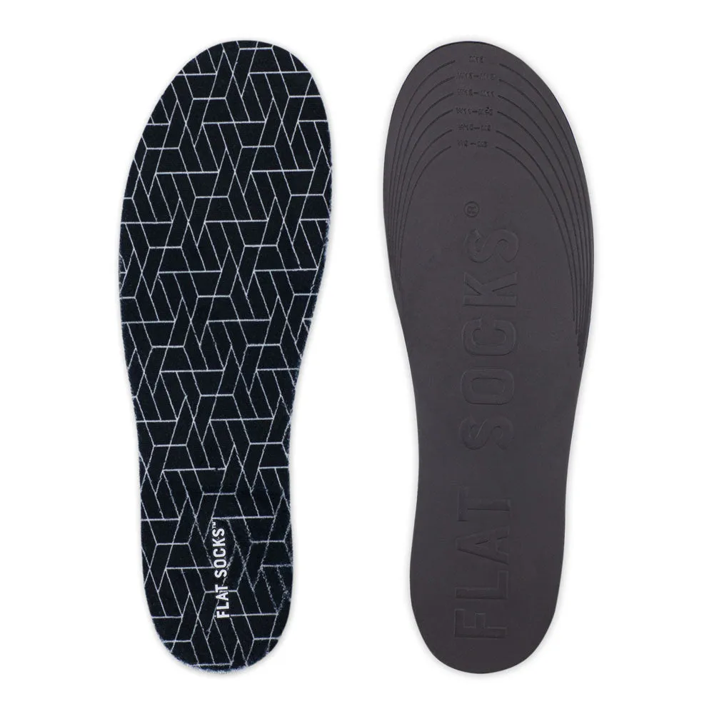 Black FLAT SOCKS | Washable No Show Sock Insert Cushion