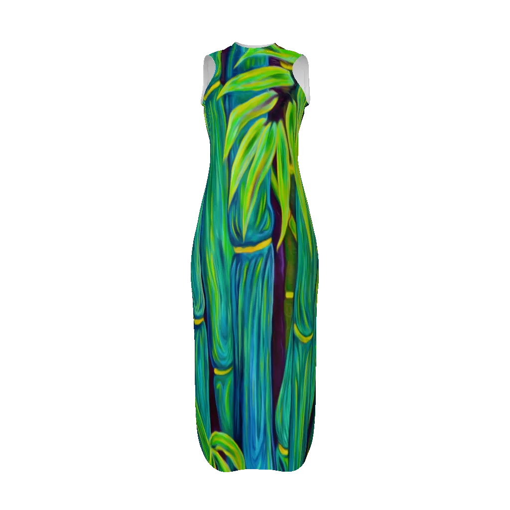 Blue Bamboo Women's Long Dress by Rachael Ray Art
