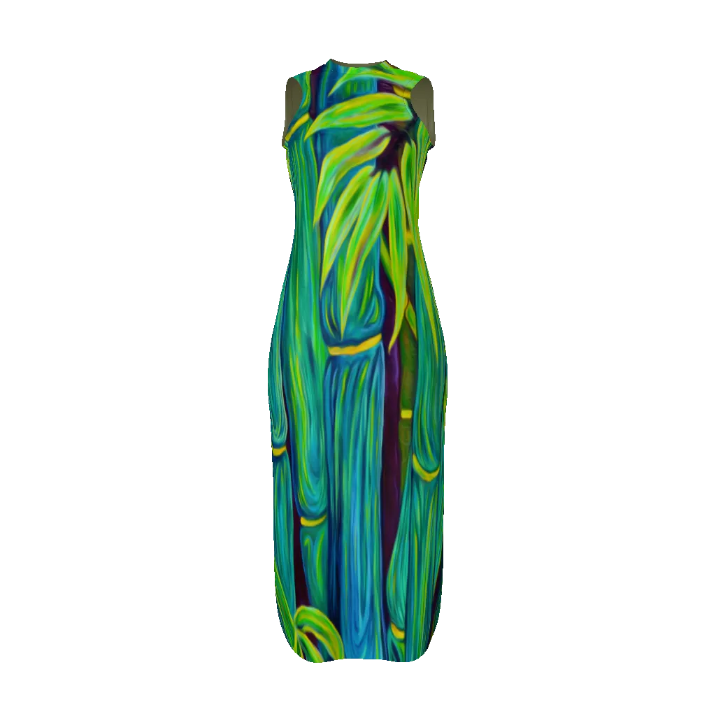Blue Bamboo Women's Long Dress by Rachael Ray Art