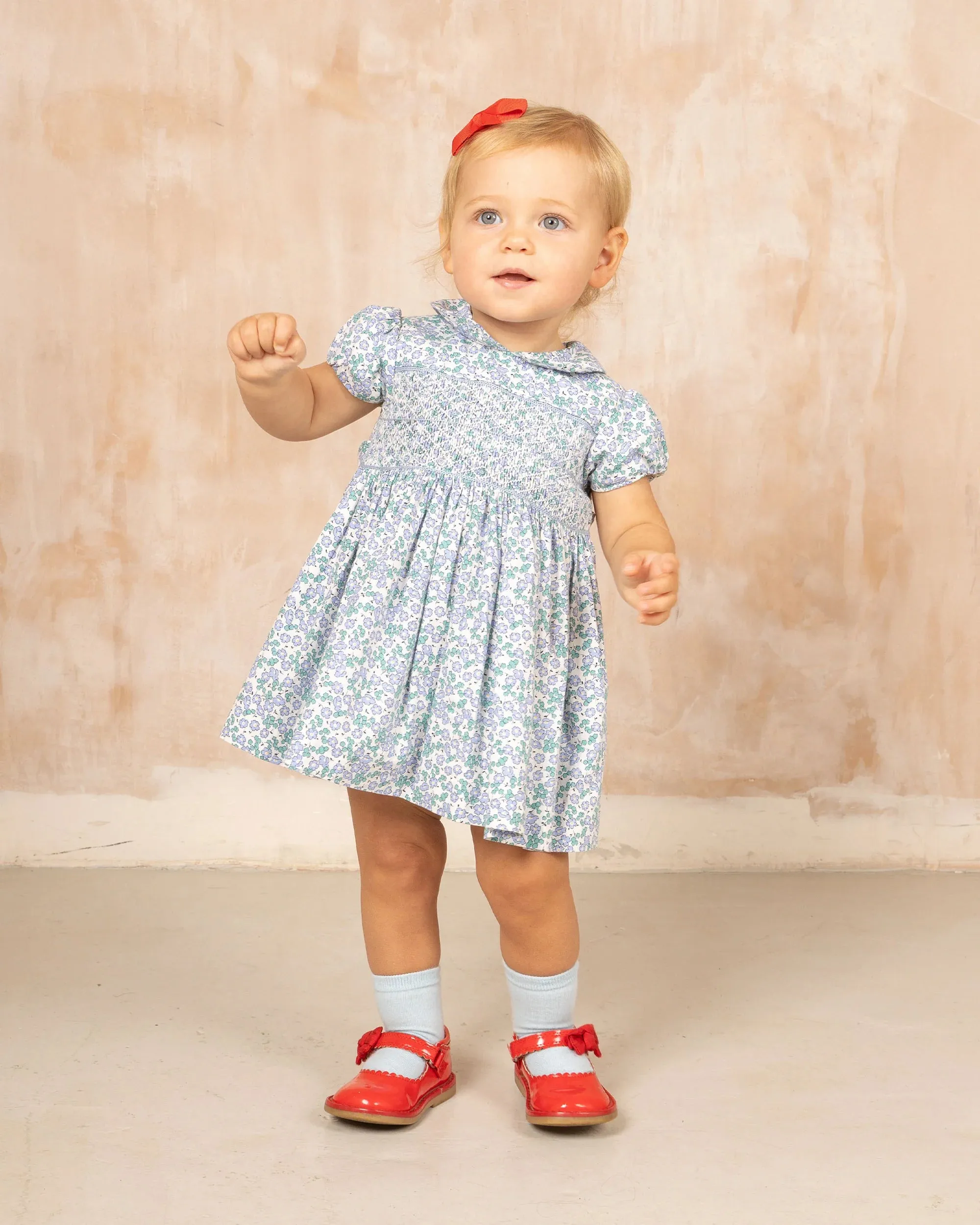 Carla Dress | Smocked Blue & Purple Floral (12-18M, 2-3)