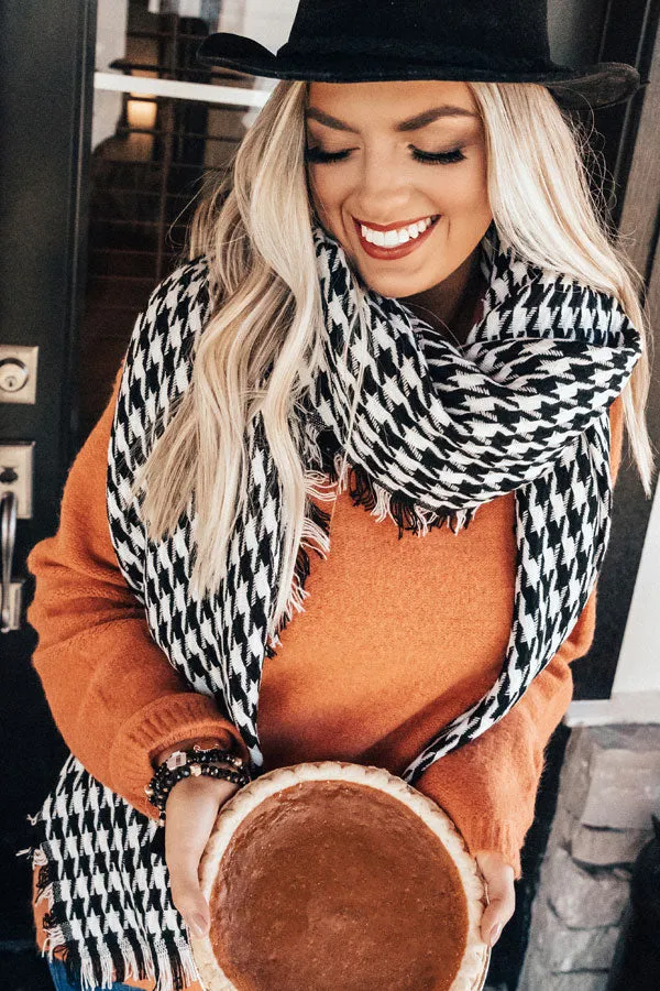 Classic Style Houndstooth Scarf