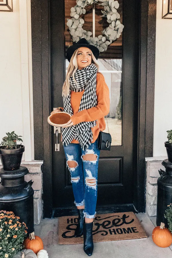Classic Style Houndstooth Scarf