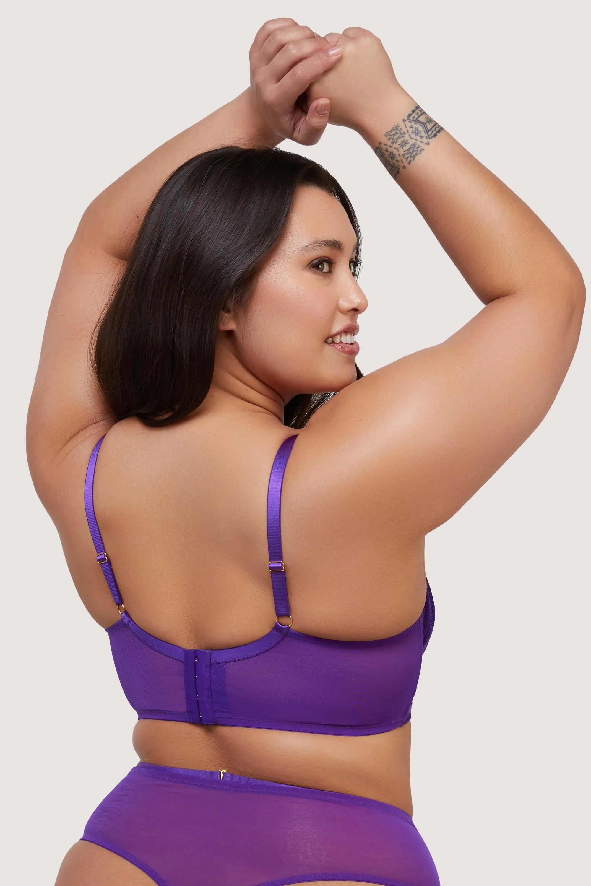Eddie Purple Crossover Balconette Bra