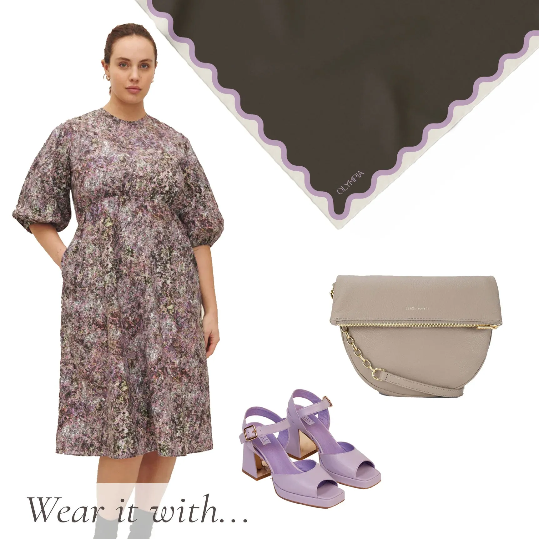 Etta Rosin/Violet Silk Scarf - 89x89cm - Imperfect