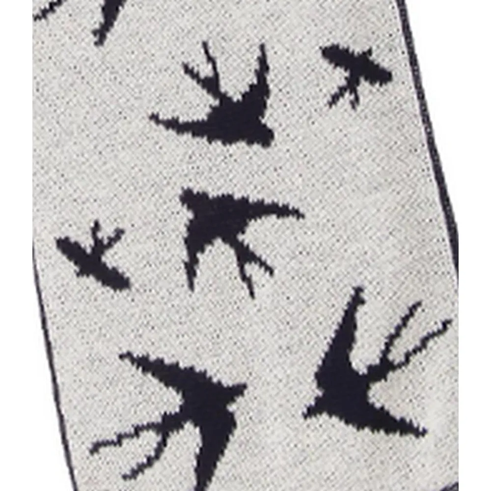 FLOSO Womens/Ladies Swallow Pattern Knitted Winter Scarf With Fringe