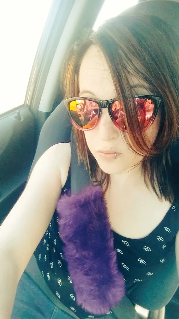 Fuzzy faux fur Purple car seatbelt pads 1 pair