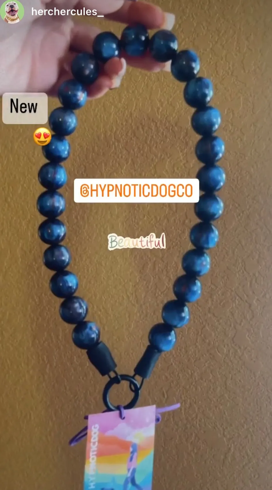 Galaxy Blue Resin Bead Collar