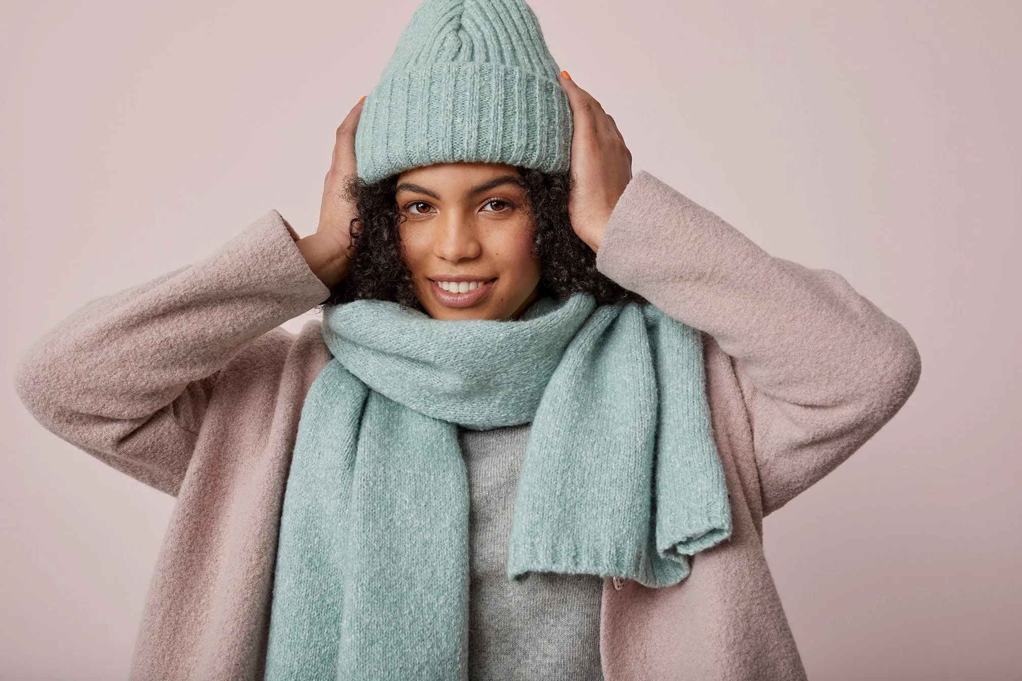 Giant Scarf Fluffy Knit Jade