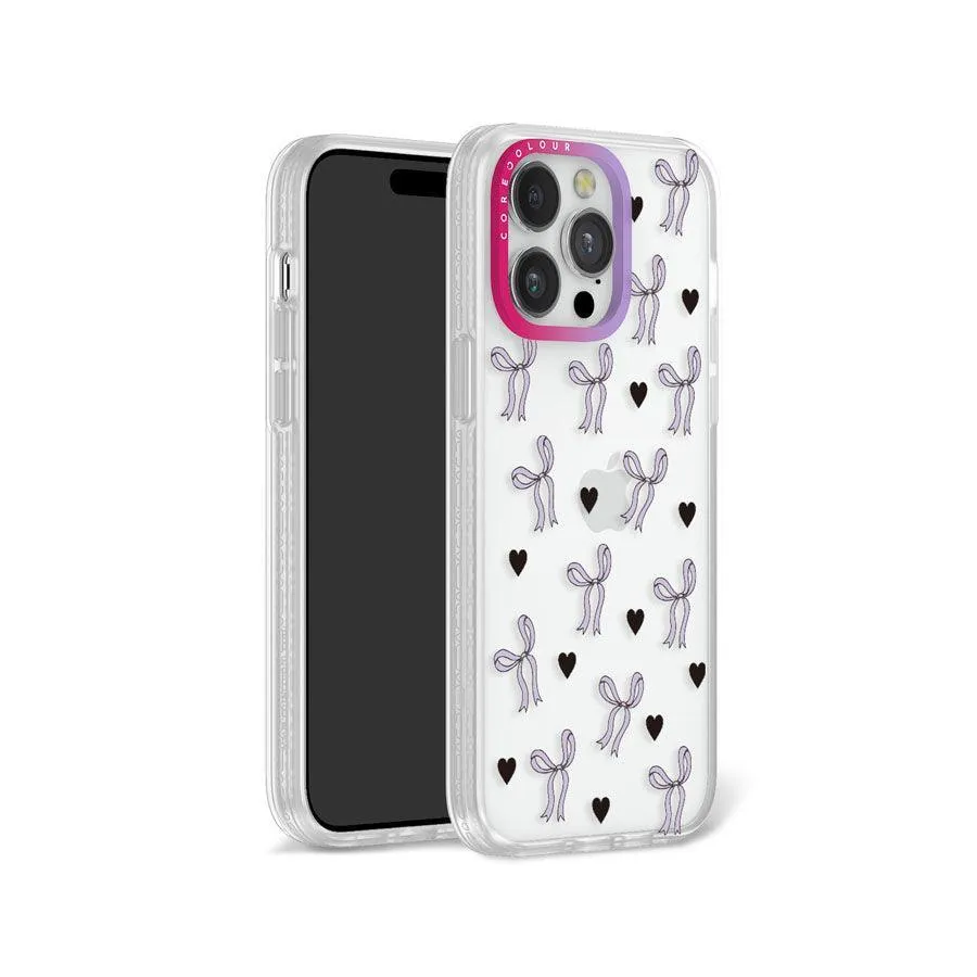iPhone 12 Pro Purple Ribbon Heart Phone Case