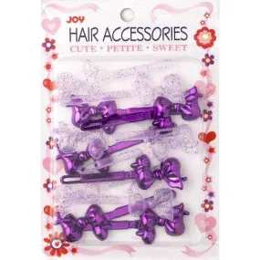 Joy Ribbon Barrette II 12ct Assorted Purple
