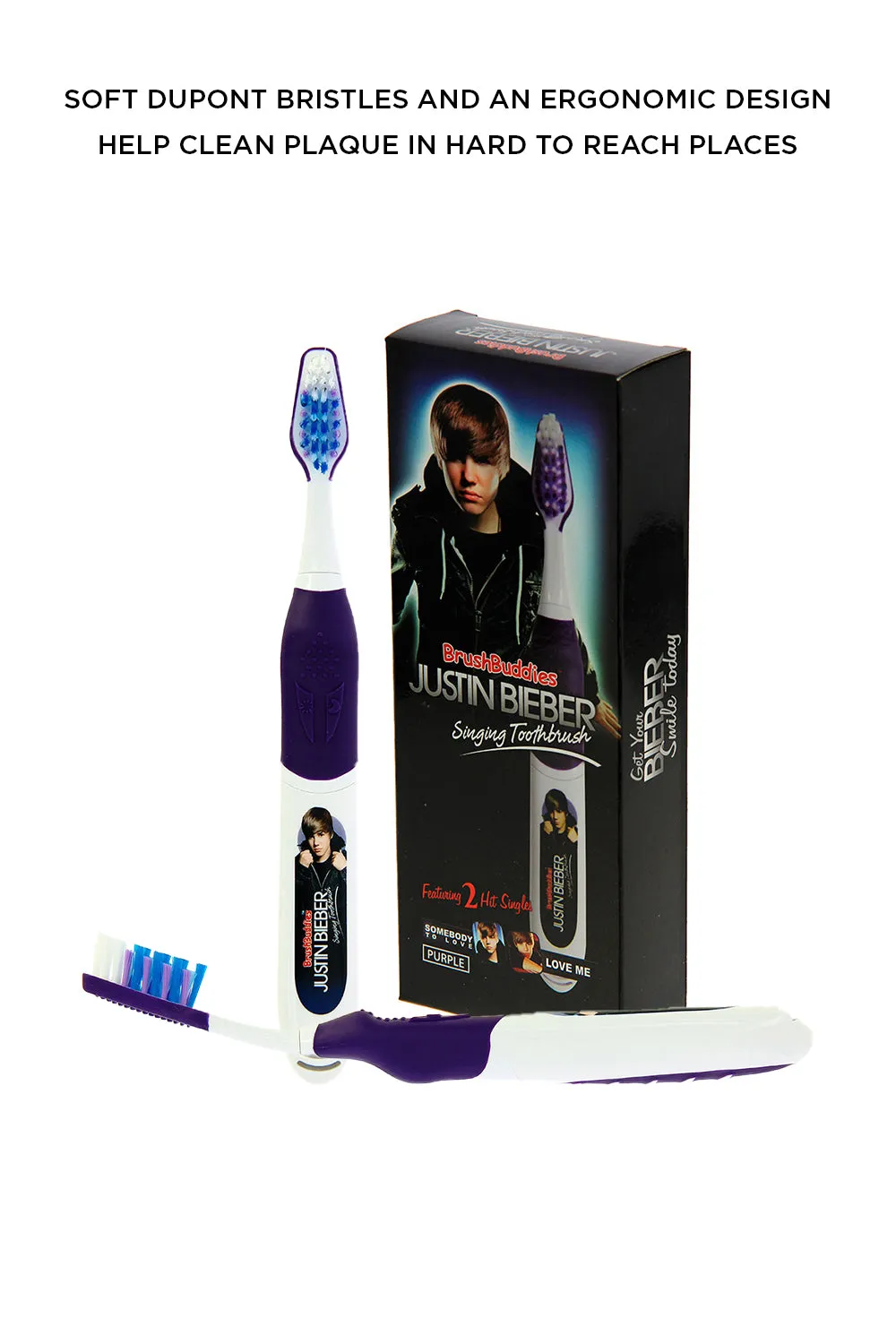 Justin Bieber Singing Toothbrush (Somebody to Love and Love me)-Purple