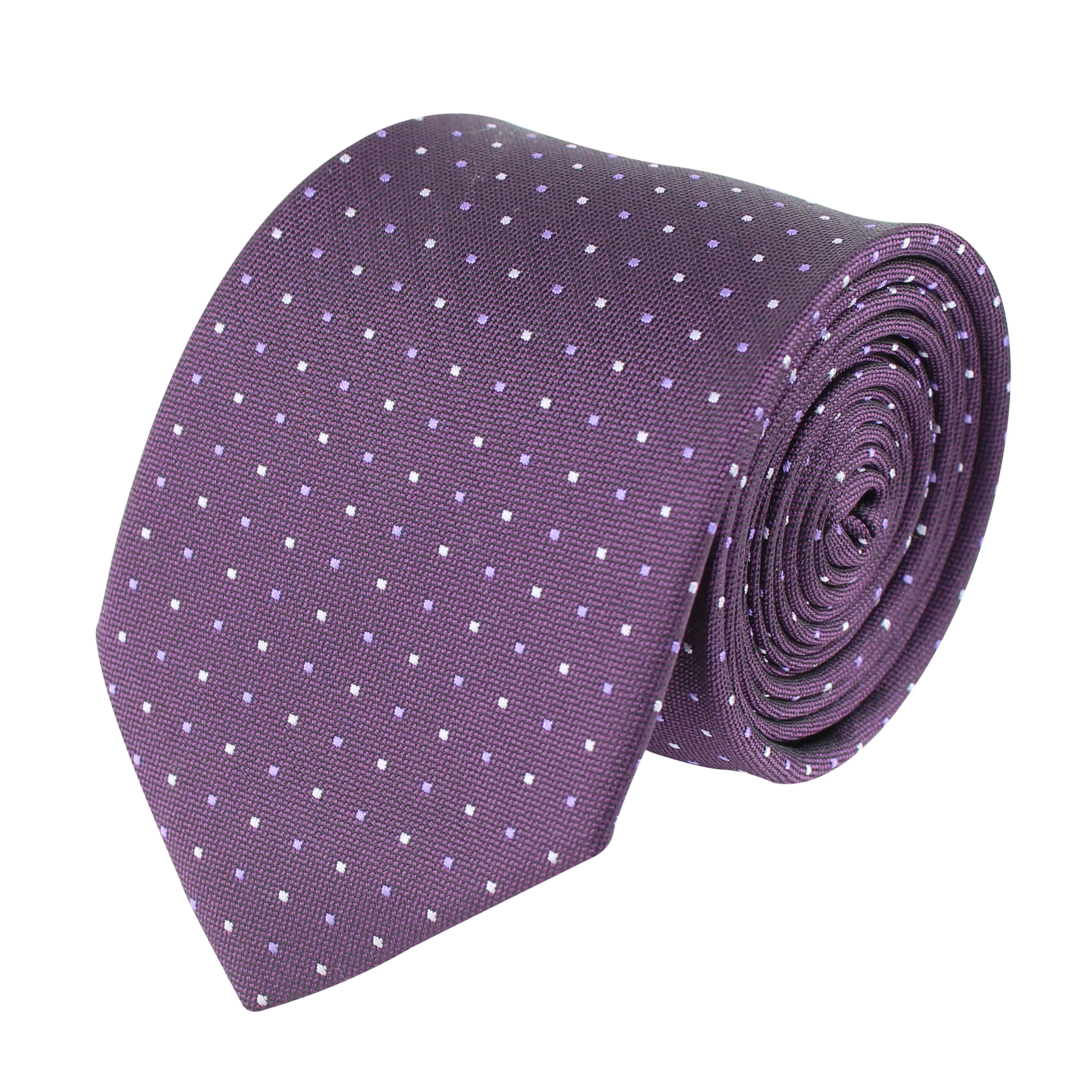 Kovove Attractive Polka Dot  Purple Necktie for Men