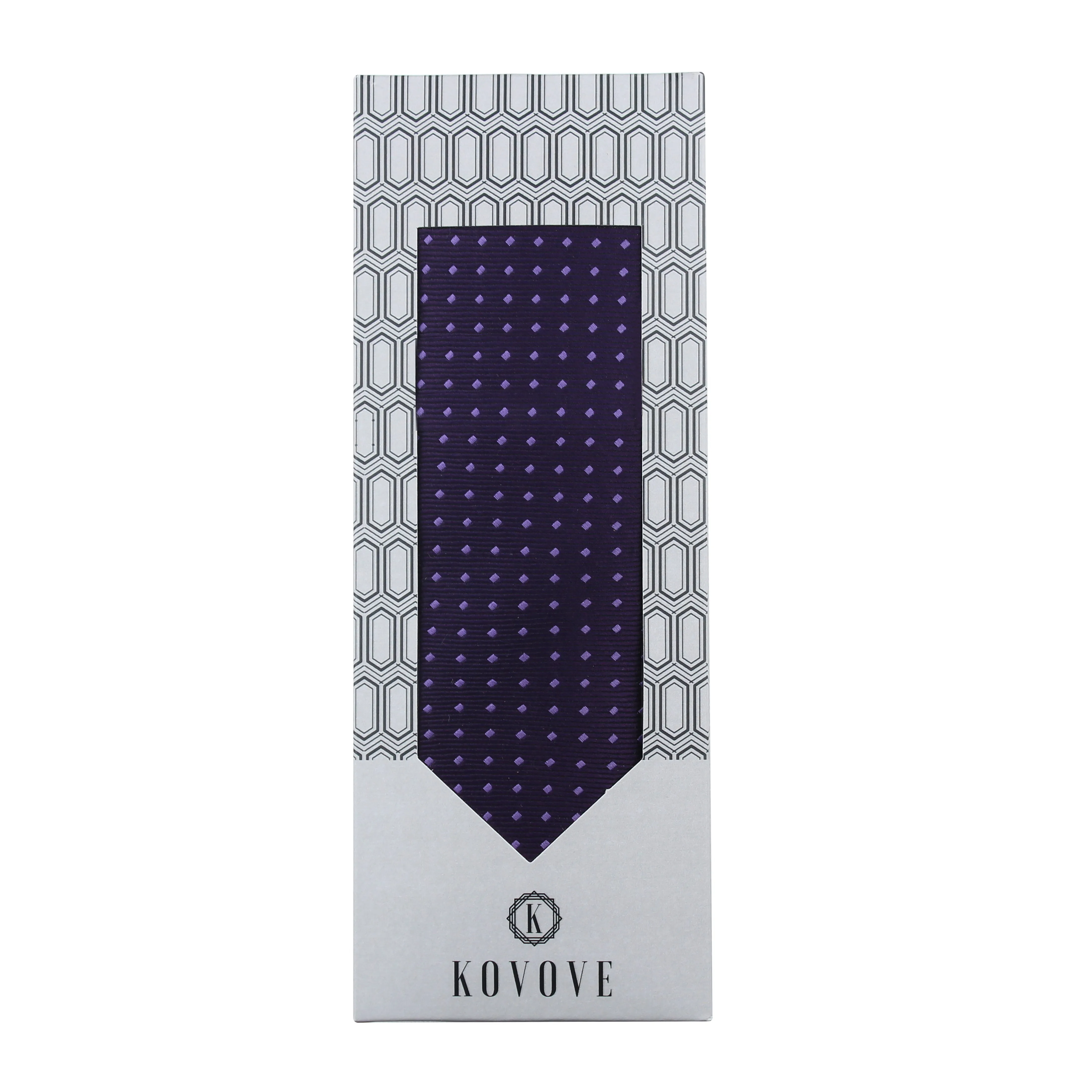 Kovove Purple Polka Dot Neck Tie For Men