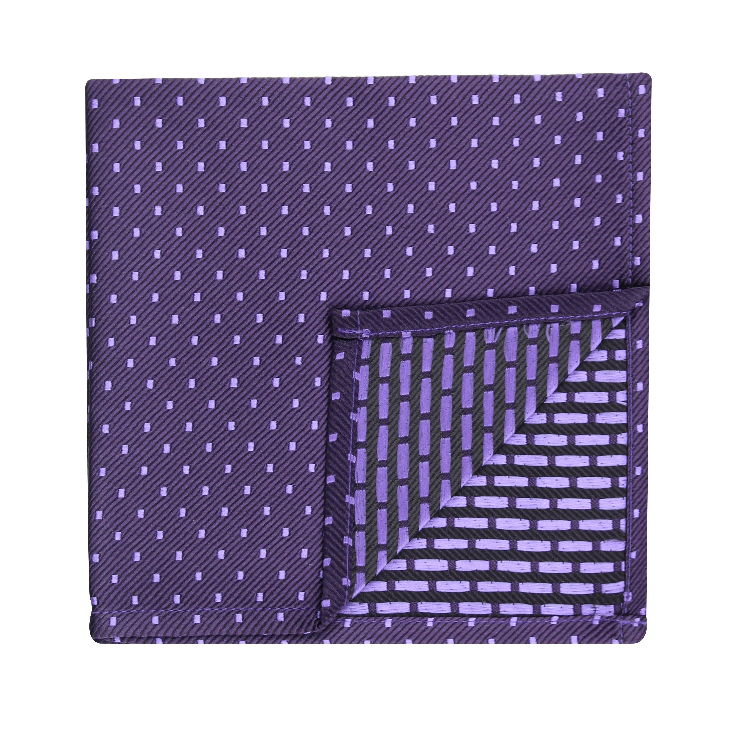 Kovove Purple Polka Print Pocket Square For Men