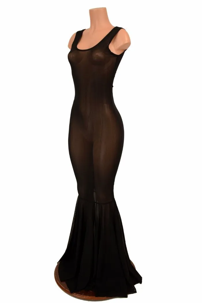 Lace Up Mesh Gown