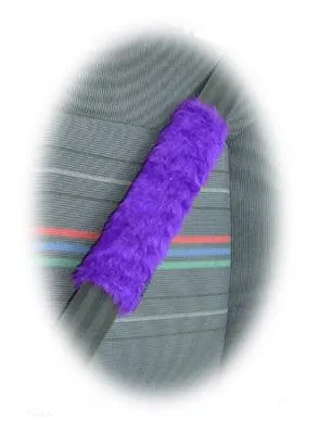 Large 7 Piece Purple fluffy car accessories set faux fur