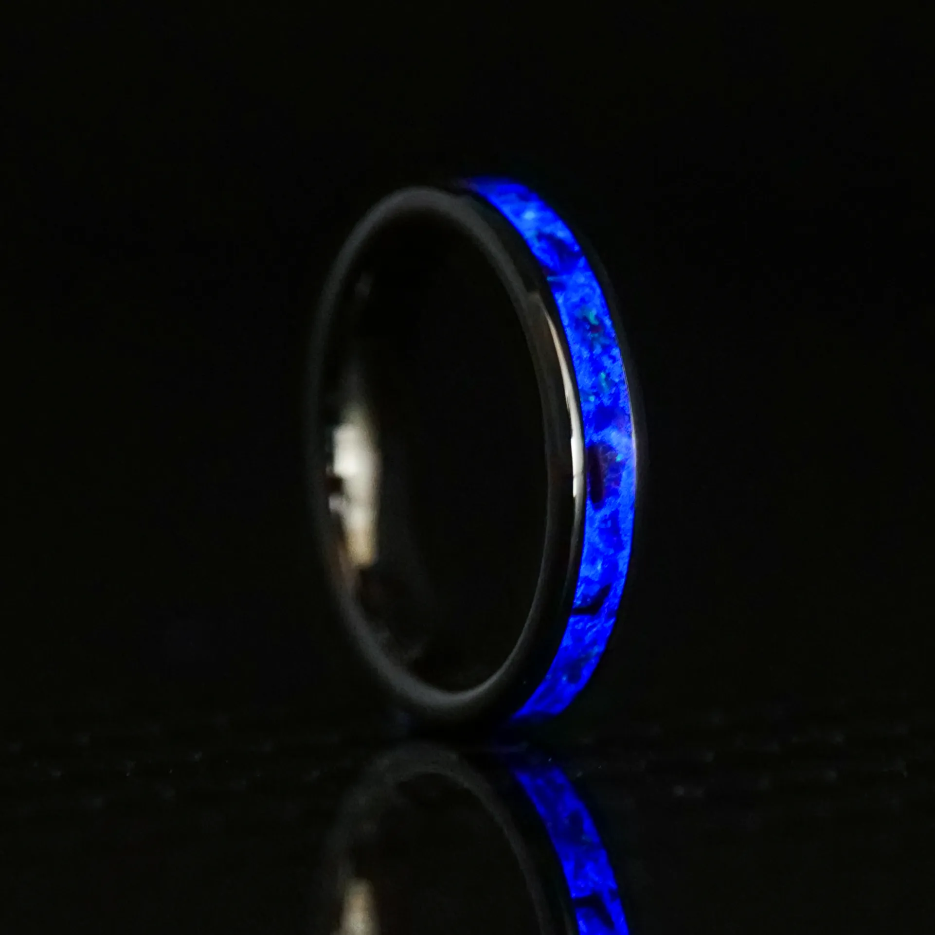 Lavender Opal Glowstone Stackable Ring | Women's Wedding Band