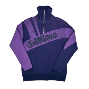 MARTINE ROSE PEACOAT LOGO QUARTER ZIP PURPLE
