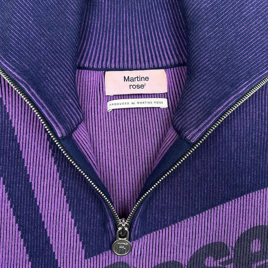 MARTINE ROSE PEACOAT LOGO QUARTER ZIP PURPLE