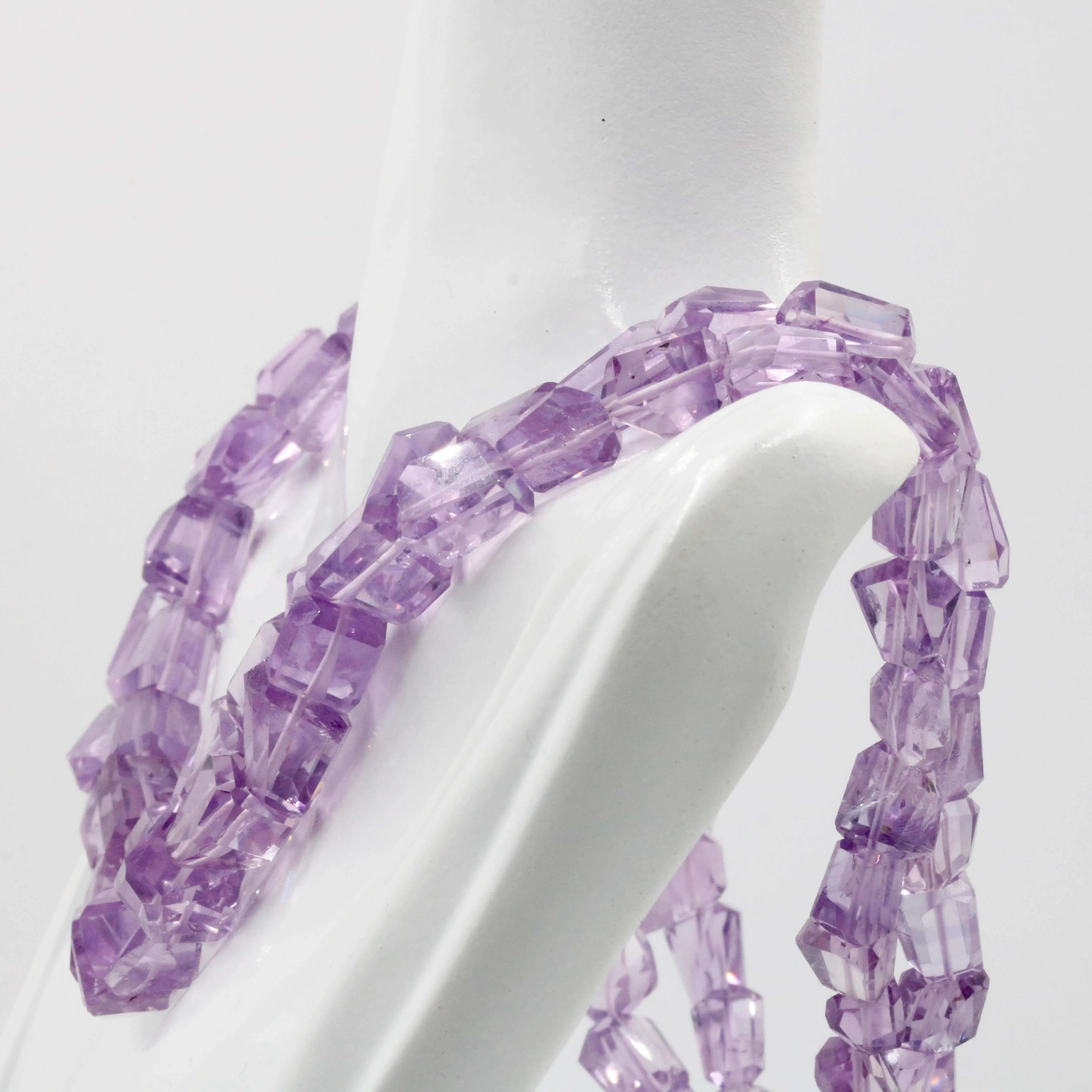 Natural Amethyst Quartz Beaded Necklace Quartz Necklace February Birthstone Necklace Amethyst Quartz Beaded Gemstone Necklace SKU 6142804