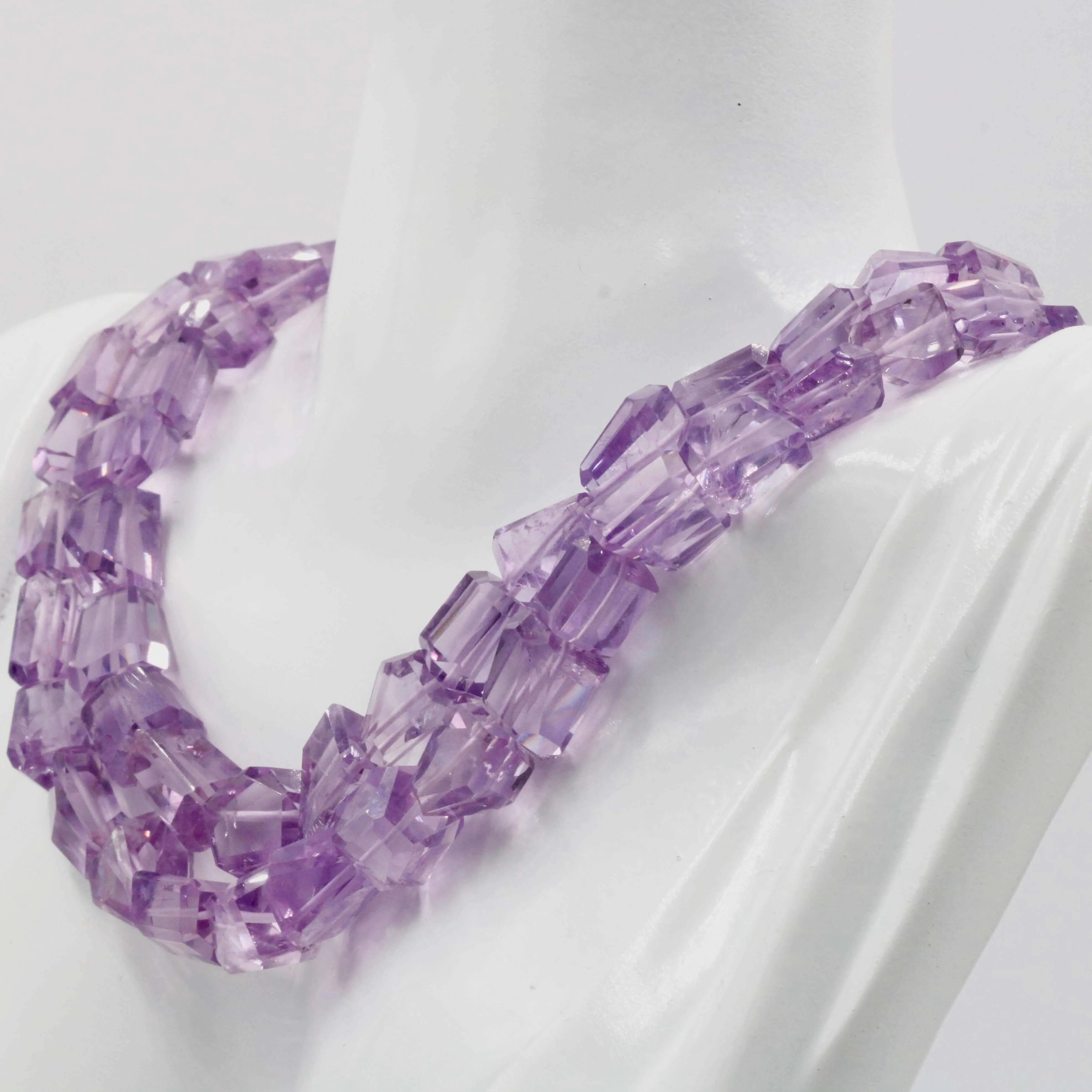 Natural Amethyst Quartz Beaded Necklace Quartz Necklace February Birthstone Necklace Amethyst Quartz Beaded Gemstone Necklace SKU 6142804
