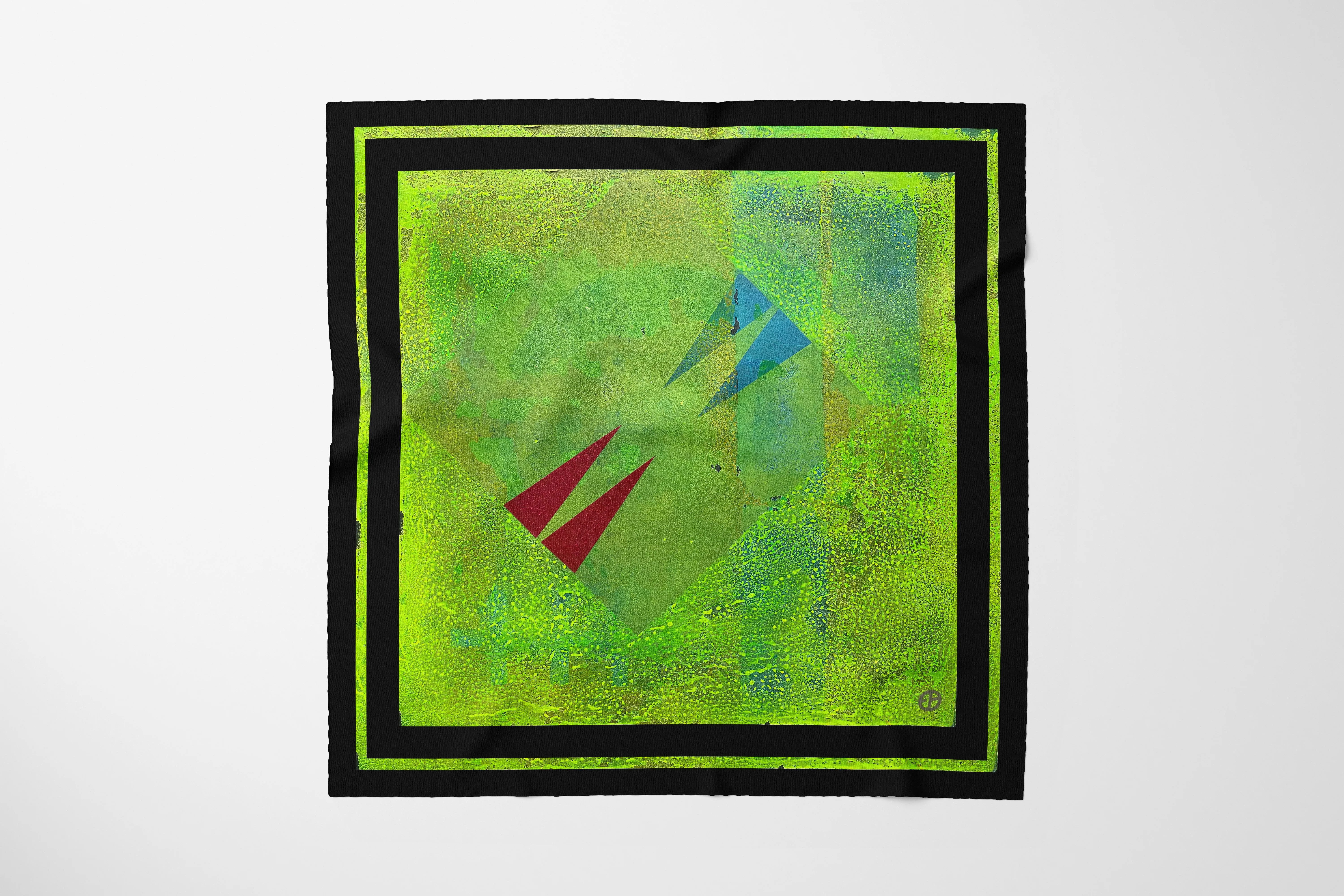 NETZACH - 100% Pure Mulberry Designer Silk Scarf 36 inch Square - Hypoallergenic -  rawr. - by Esther Bigfoot  - Psychic Self Defense Shield