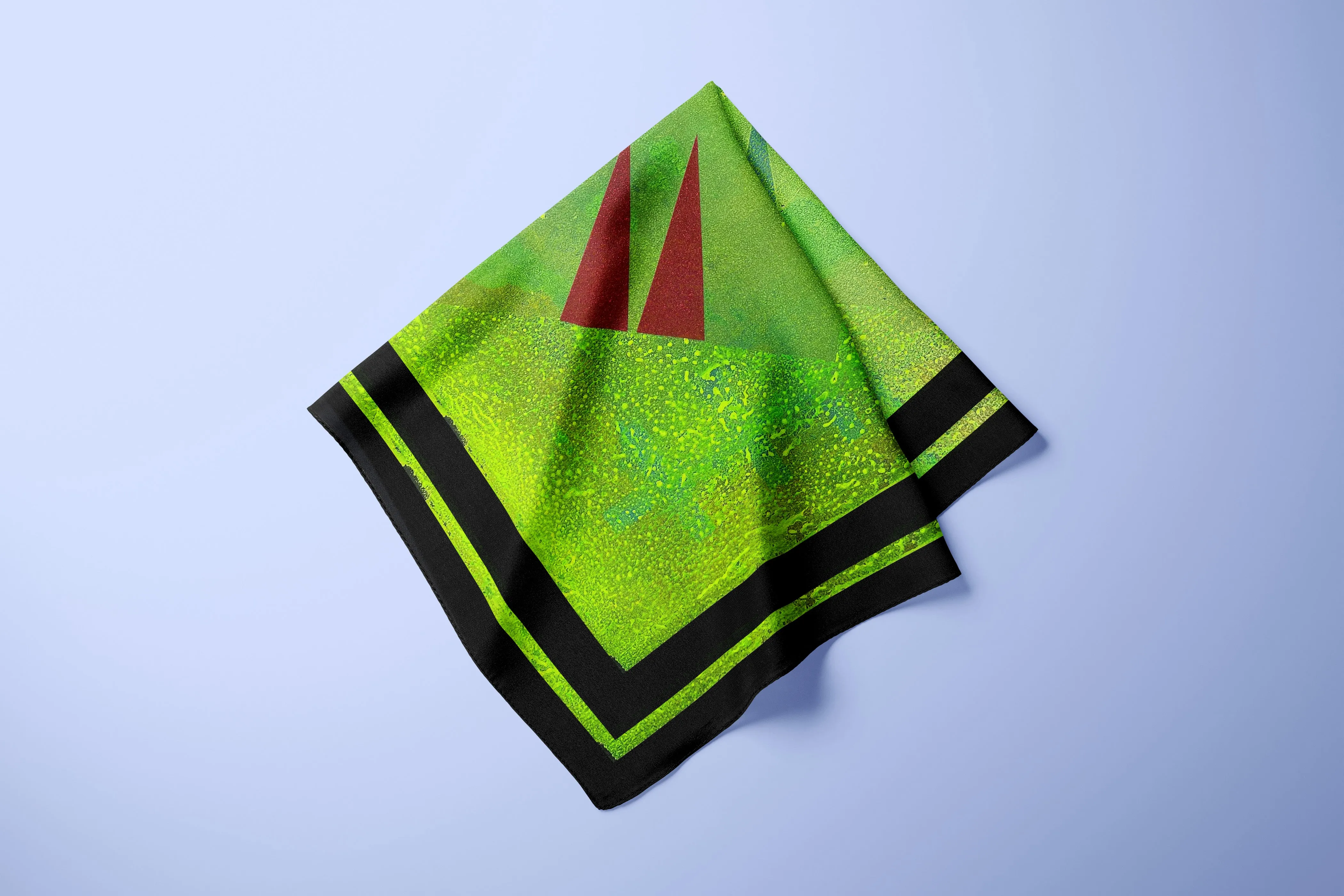 NETZACH - 100% Pure Mulberry Designer Silk Scarf 36 inch Square - Hypoallergenic -  rawr. - by Esther Bigfoot  - Psychic Self Defense Shield