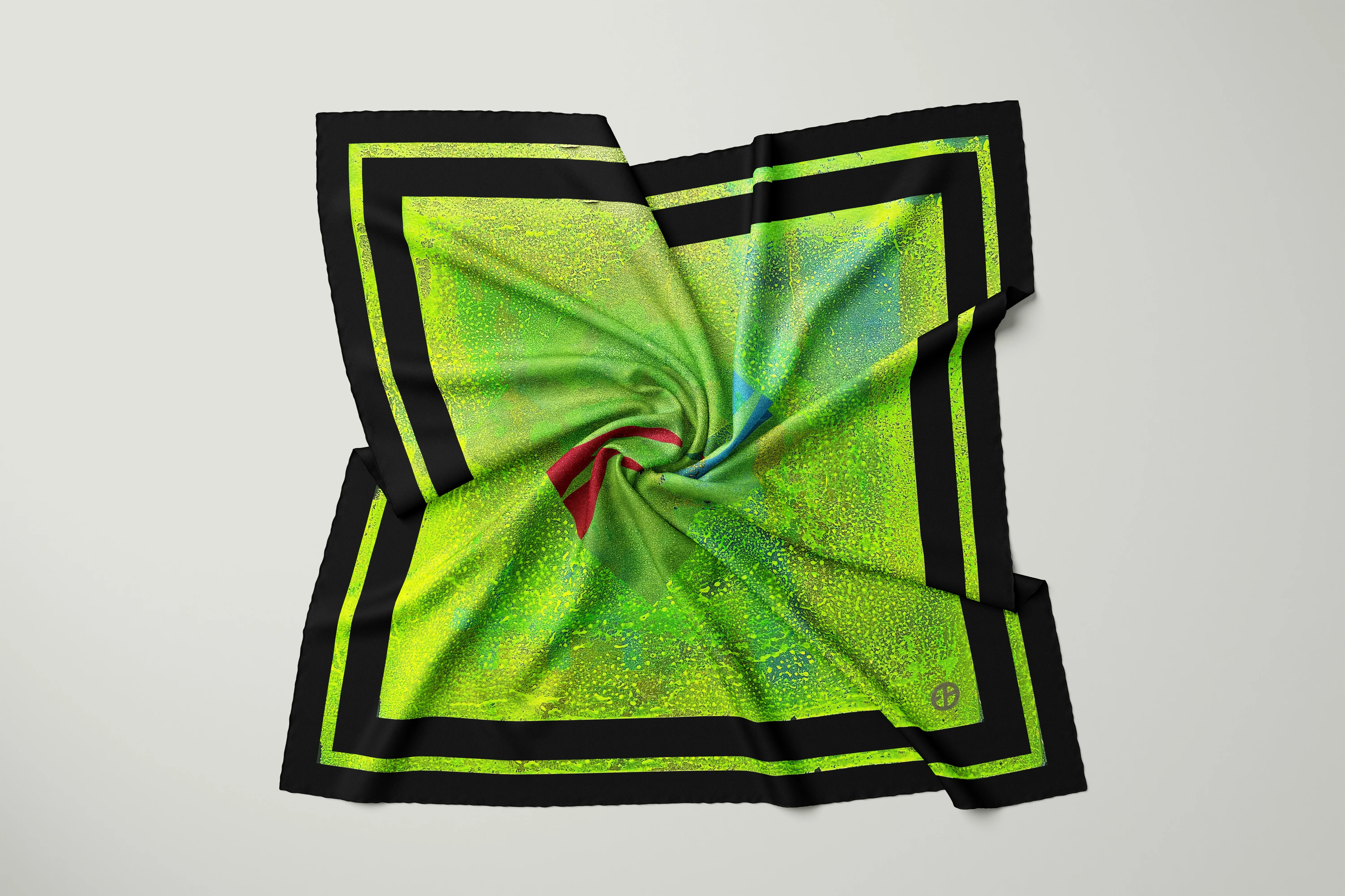NETZACH - 100% Pure Mulberry Designer Silk Scarf 36 inch Square - Hypoallergenic -  rawr. - by Esther Bigfoot  - Psychic Self Defense Shield