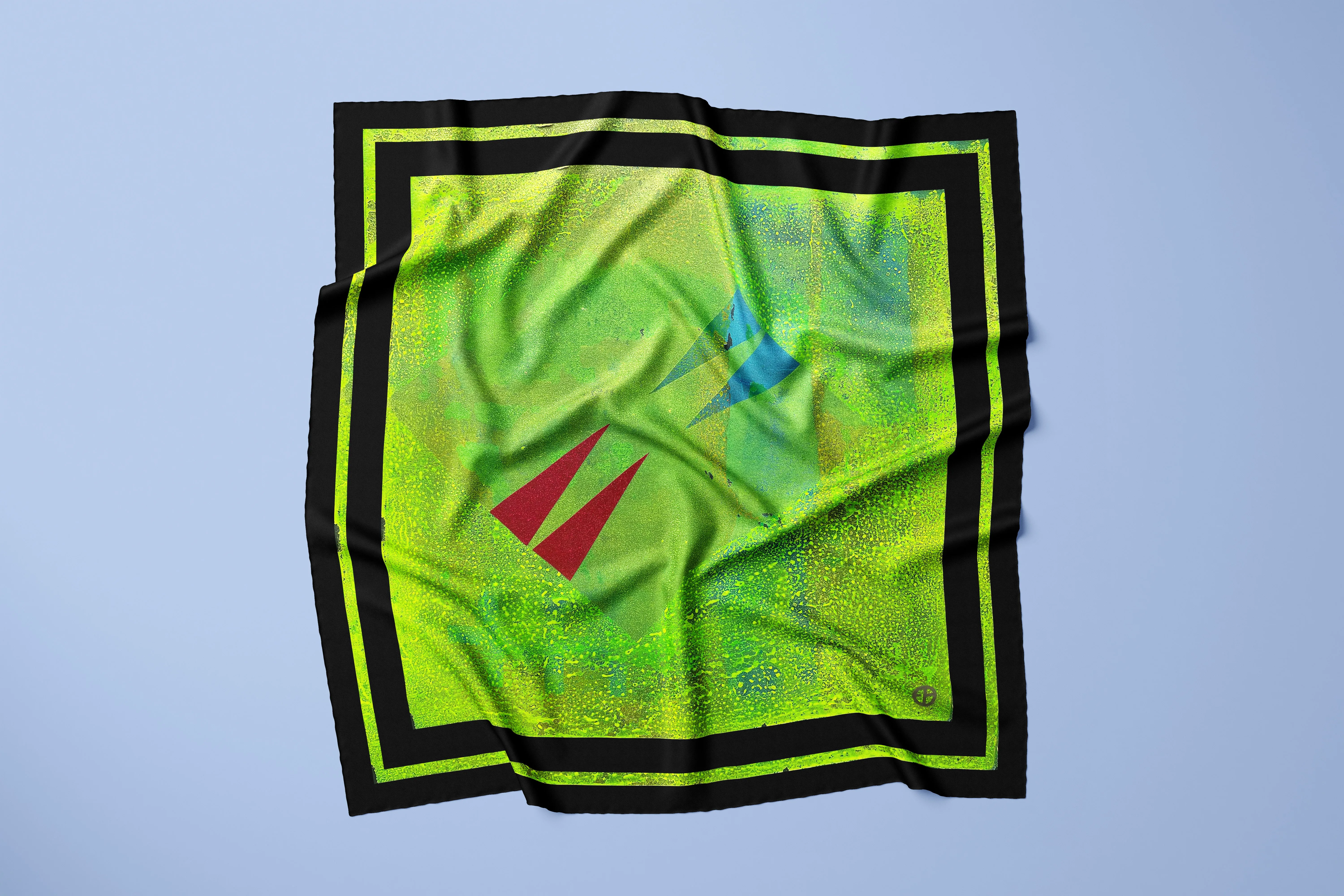 NETZACH - 100% Pure Mulberry Designer Silk Scarf 36 inch Square - Hypoallergenic -  rawr. - by Esther Bigfoot  - Psychic Self Defense Shield