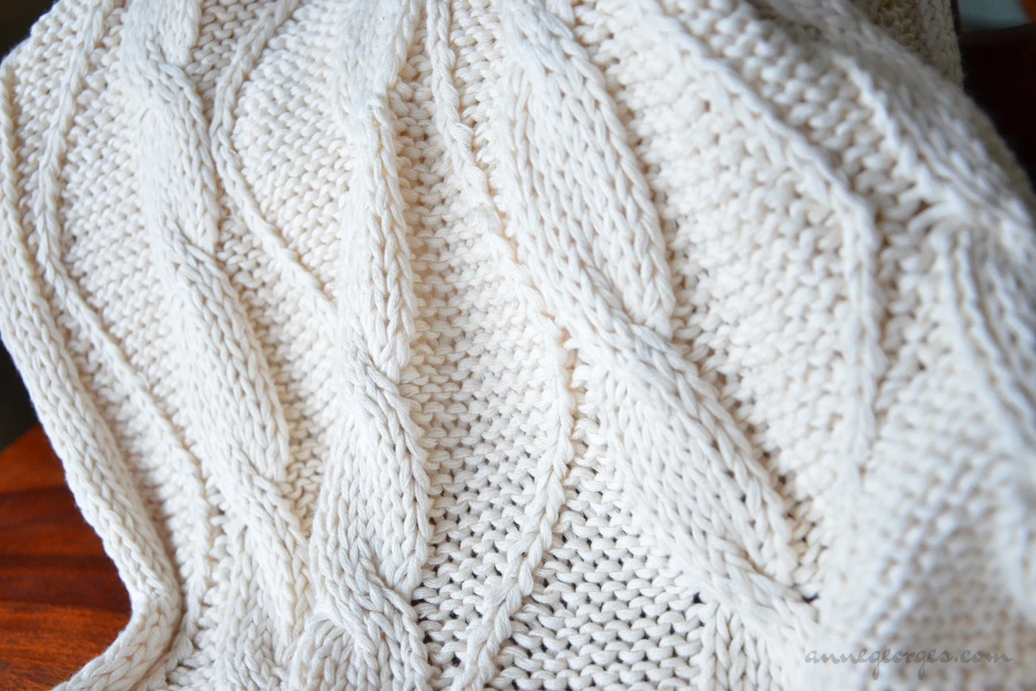 Organic Cotton Cable Knit. CABLE KNITS ( Abbotsbury, Unbleached Dyeable )