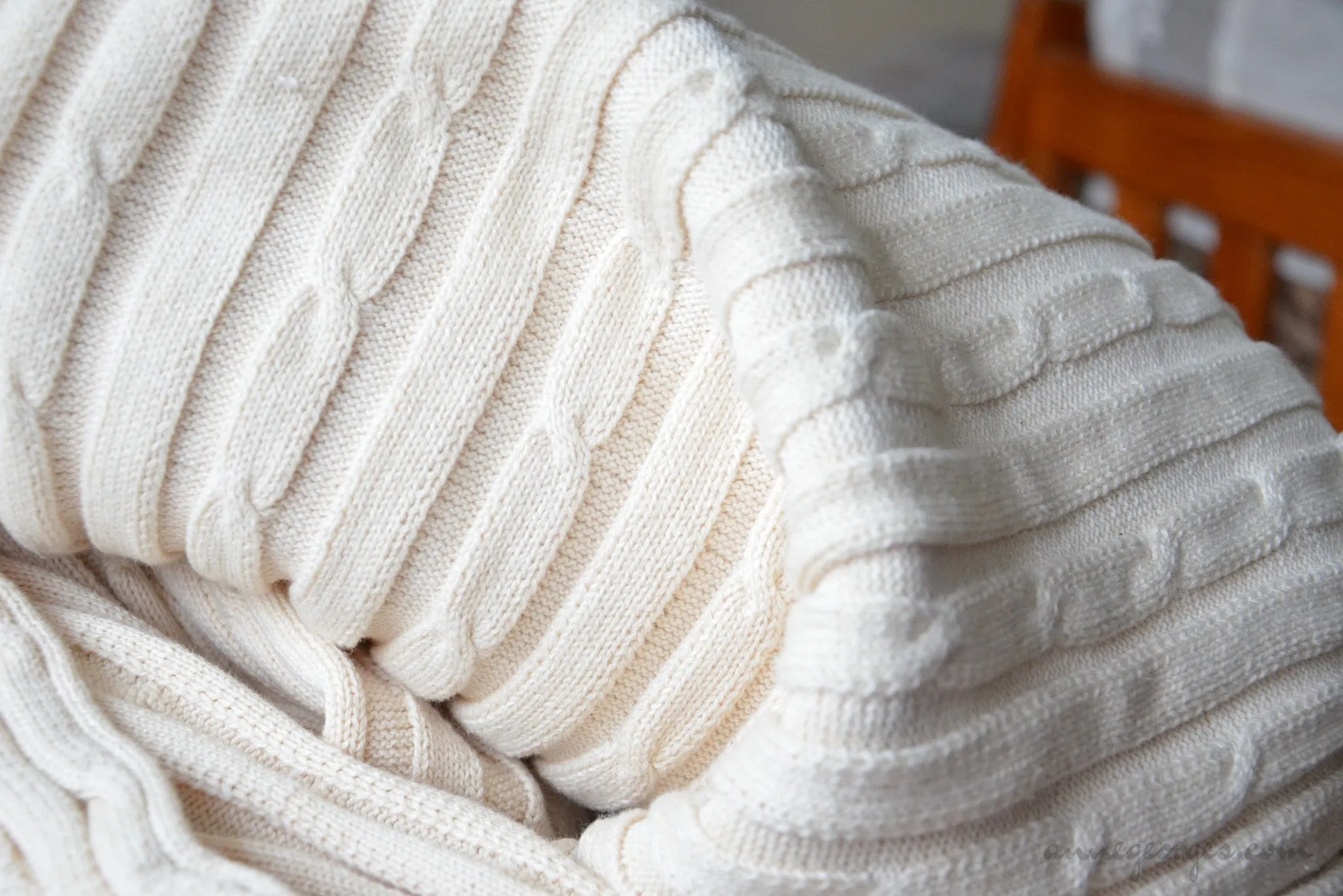 Organic Cotton Cable Knit. CABLE KNITS ( Staithes, Unbleached Dyeable )