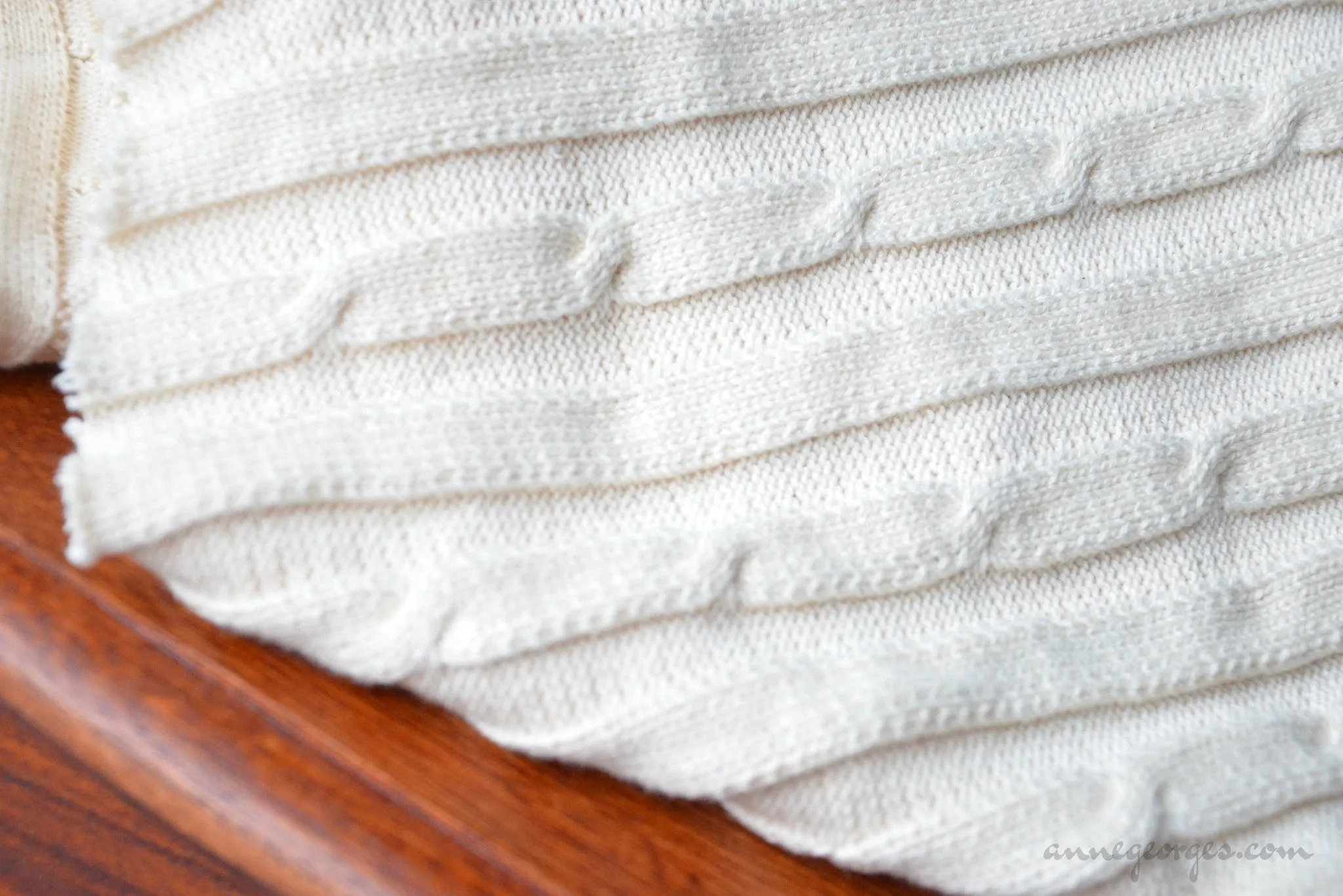 Organic Cotton Cable Knit. CABLE KNITS ( Staithes, Unbleached Dyeable )