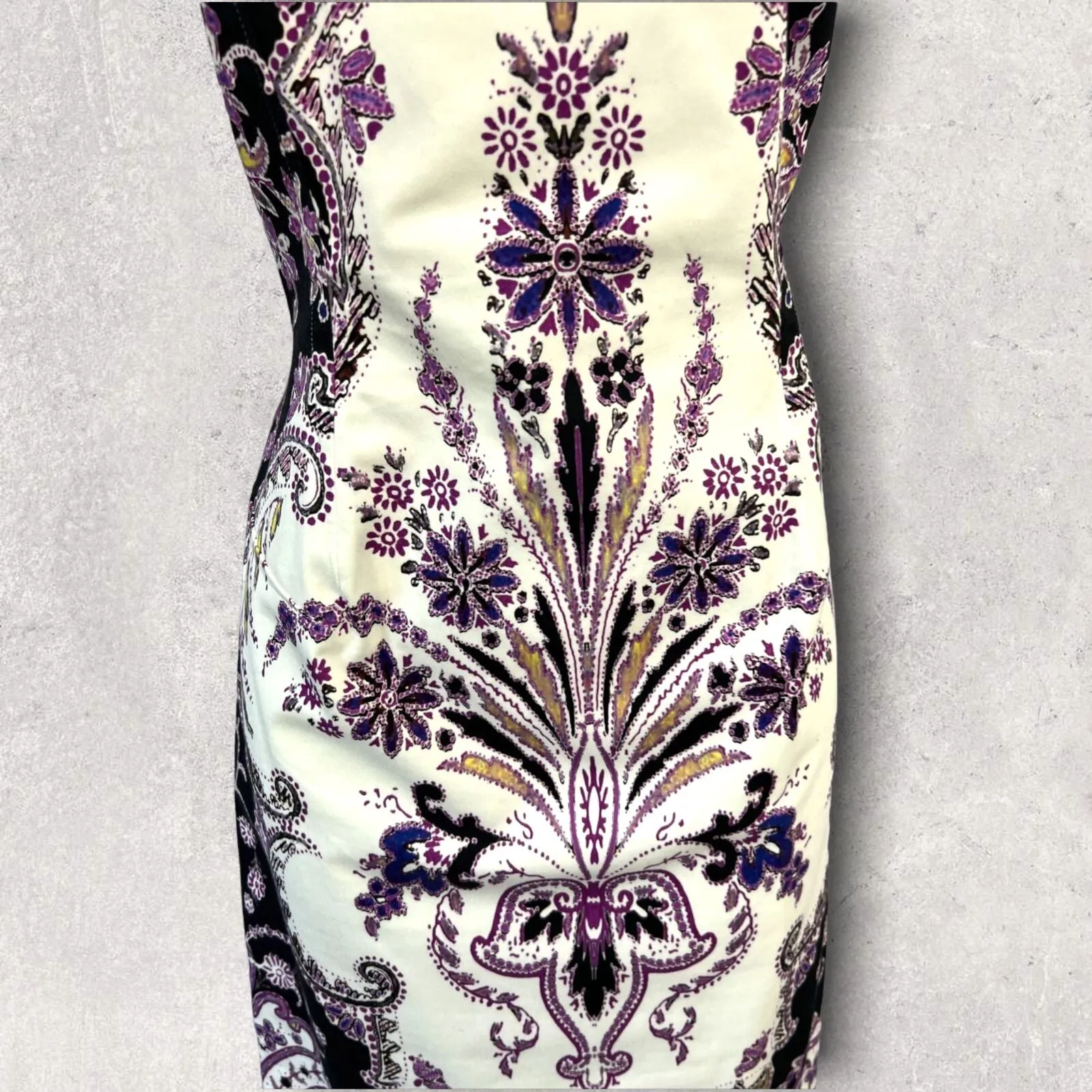 Phase Eight MultiColoured Paisley Stretch Bodycon Dress UK 10 US 6 EU 38
