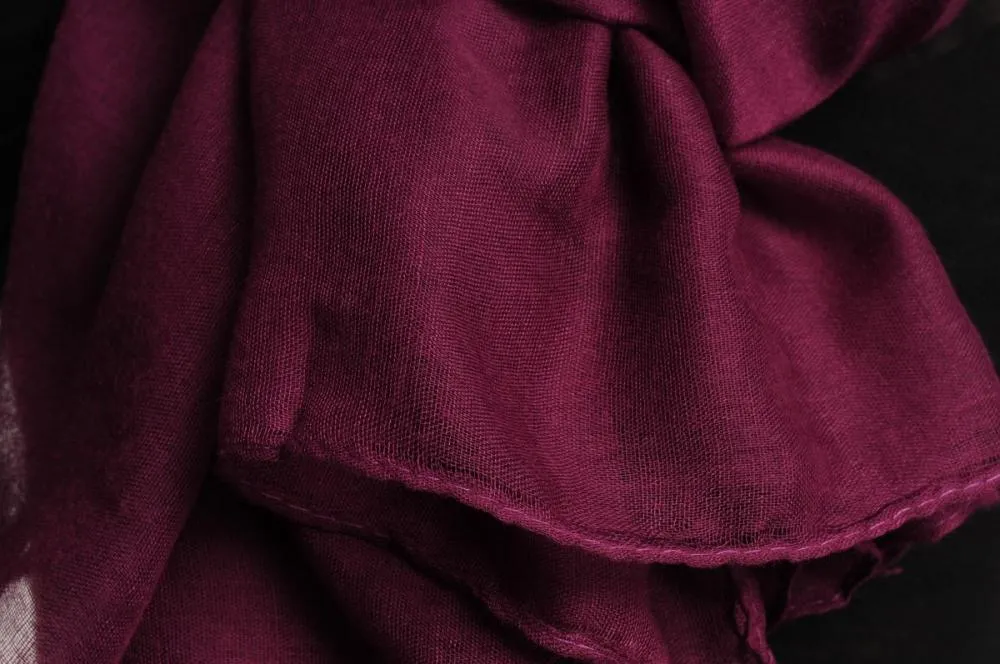 Plain Dark Purple Unisex Scarf & Beach Sarong