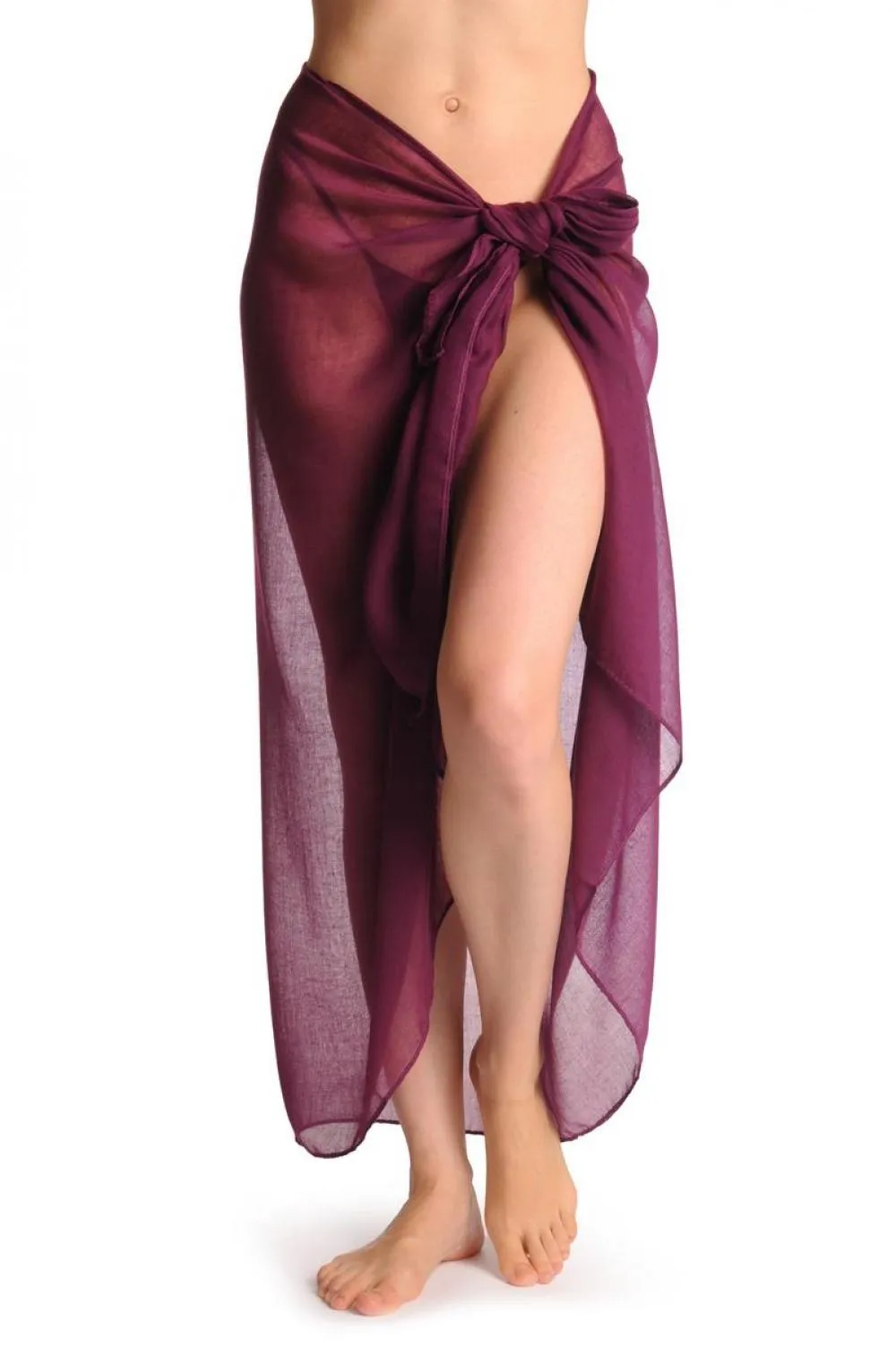 Plain Dark Purple Unisex Scarf & Beach Sarong
