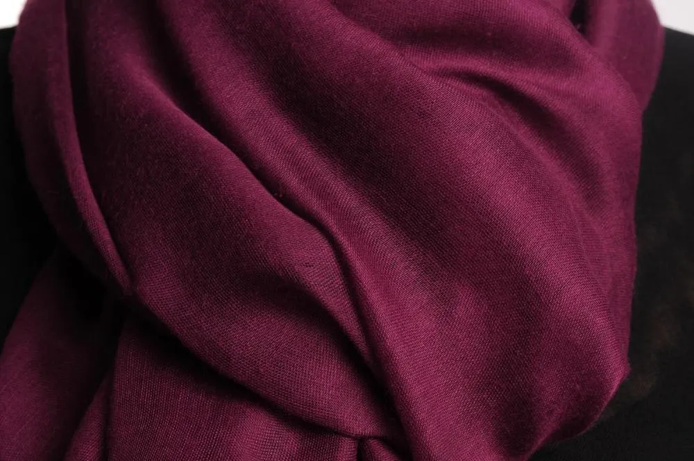 Plain Dark Purple Unisex Scarf & Beach Sarong