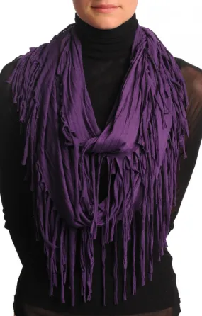 Purple With Tassels Snood Scarf