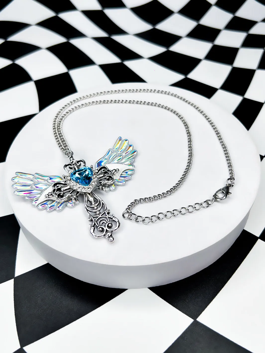 SACRED HEART NECKLACE - BLUE