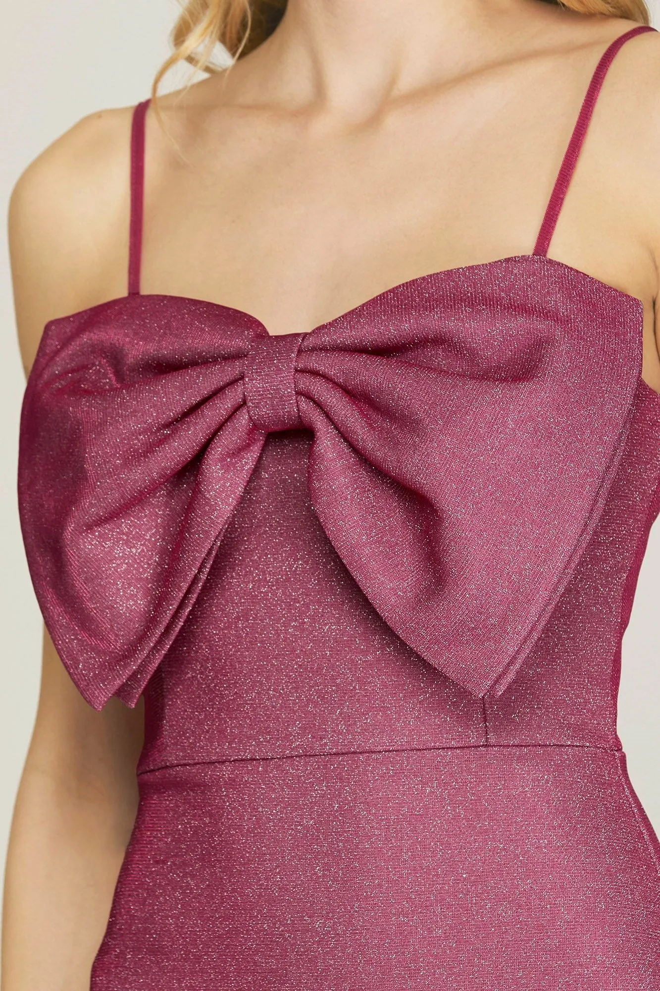 She   Sky Sparkly Bow Homecoming Dress SY6523