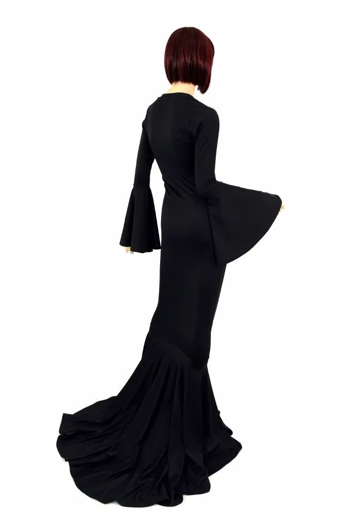 Smooth & Curvy Black Spandex Morticia Dress
