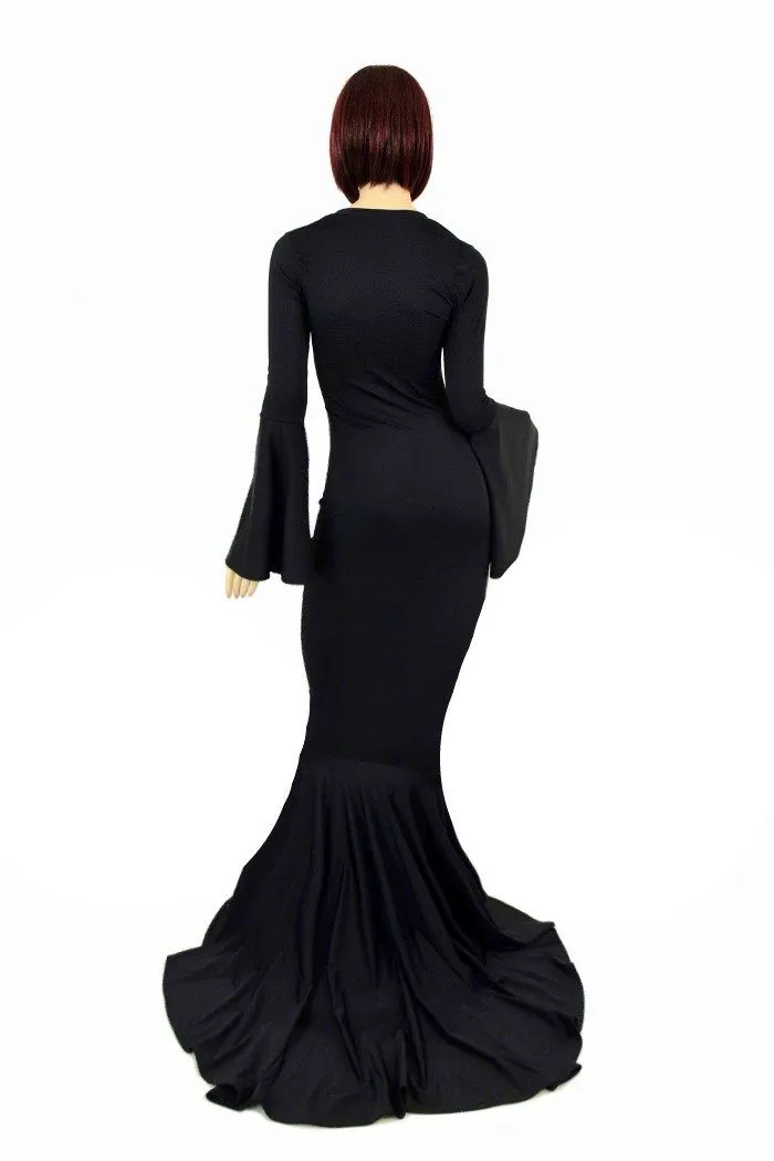 Smooth & Curvy Black Spandex Morticia Dress