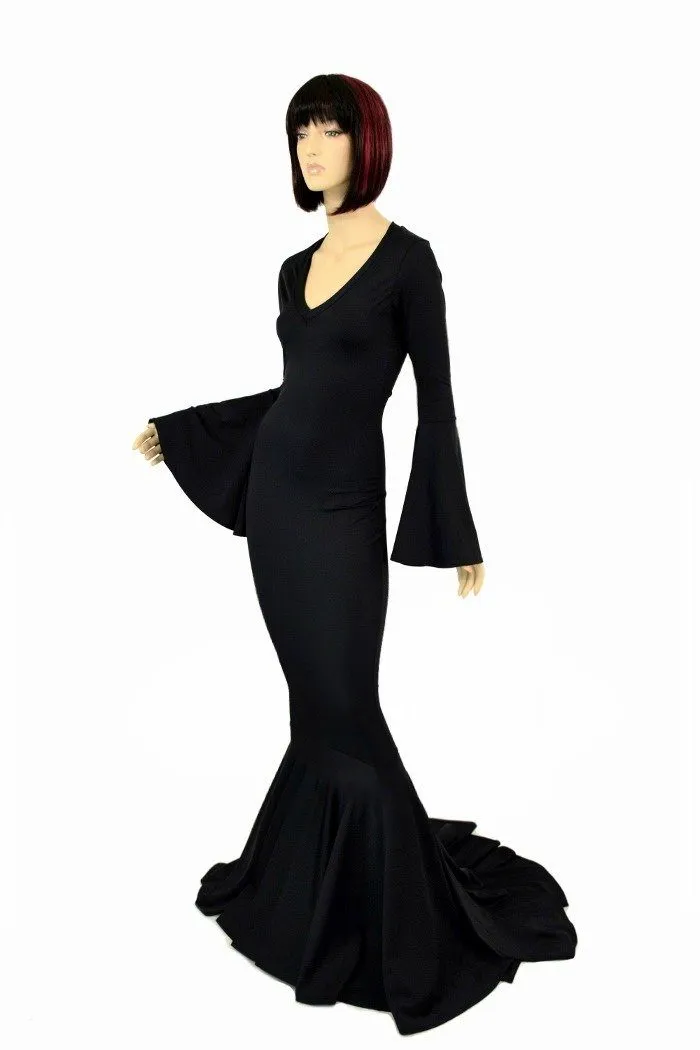 Smooth & Curvy Black Spandex Morticia Dress