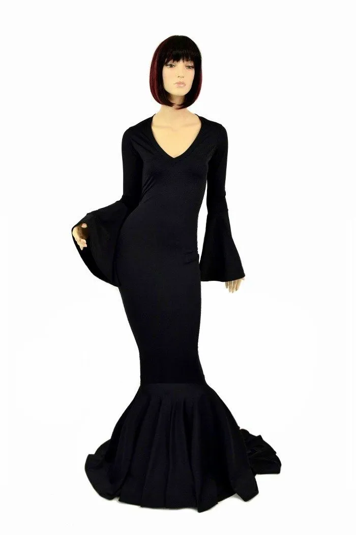 Smooth & Curvy Black Spandex Morticia Dress